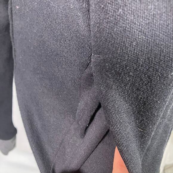 Alfani Black Zip Bomber Jacket Sweatshirt Small Cotton Knit Grey Pockets New - Picture 16 of 16